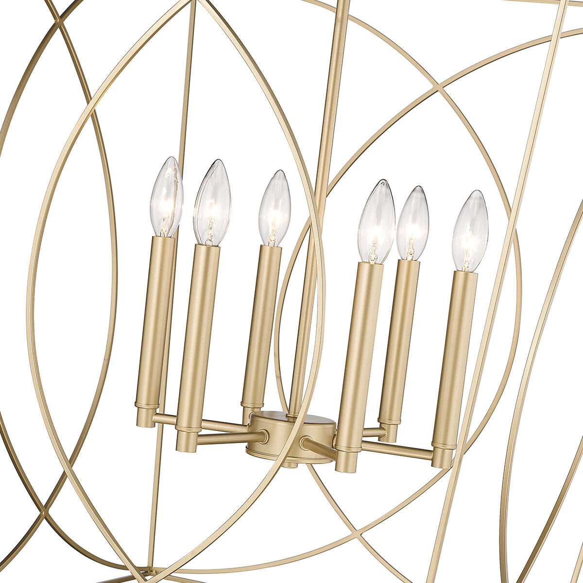 Tracy 6 Light 24 inch Painted Modern Gold Pendant Ceiling Light